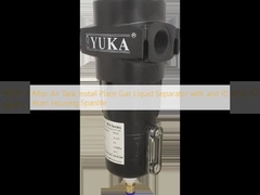 Dopo l'installazione del serbatoio d'aria posizionare separatore di gas e liquidi con e 10 anni di alloggio durata